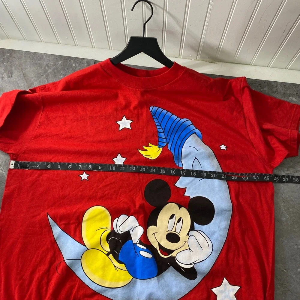 Mickey Unlimited Vintage Red Nightgown Sleepshirt One Size Fits Most Moon Stars‎